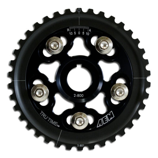 AEM 88-95 Honda Civic/ 93-95 Del Sol S & Si Black Tru-Time Cam Gear — AEM