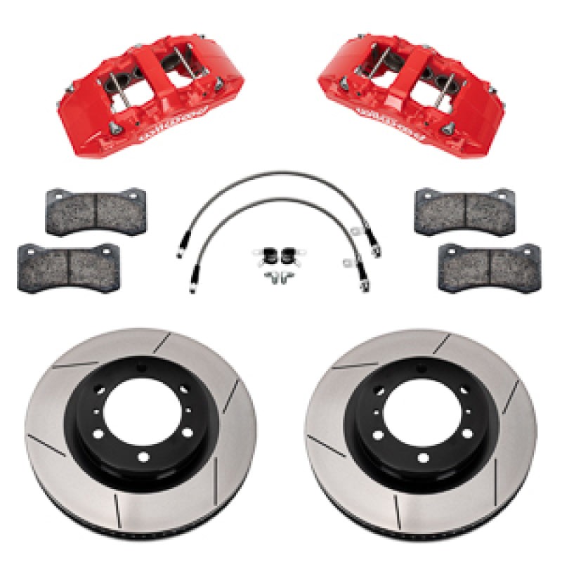 Wilwood 24-25 Toyota Tacoma Front Aero6-DM Big Brake Kit 13.38 In Rotor/w Lines - Red — Wilwood