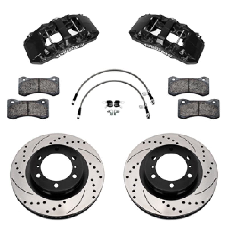 Wilwood 24-25 Toyota Tacoma Front Aero6-DM Big Brake Kit 13.38 In SRP Drilled Slotted Rotor/w Lines — Wilwood