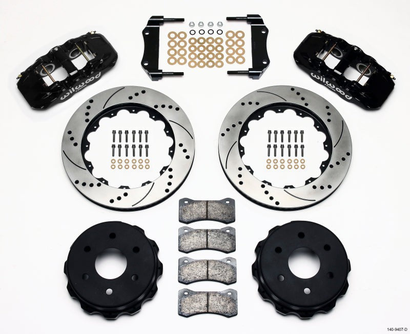 Wilwood AERO4 RearTruck Kit 14.25in Drilled 1999-2010 GM 1500-SUV 1 Piston OE Caliper — Wilwood