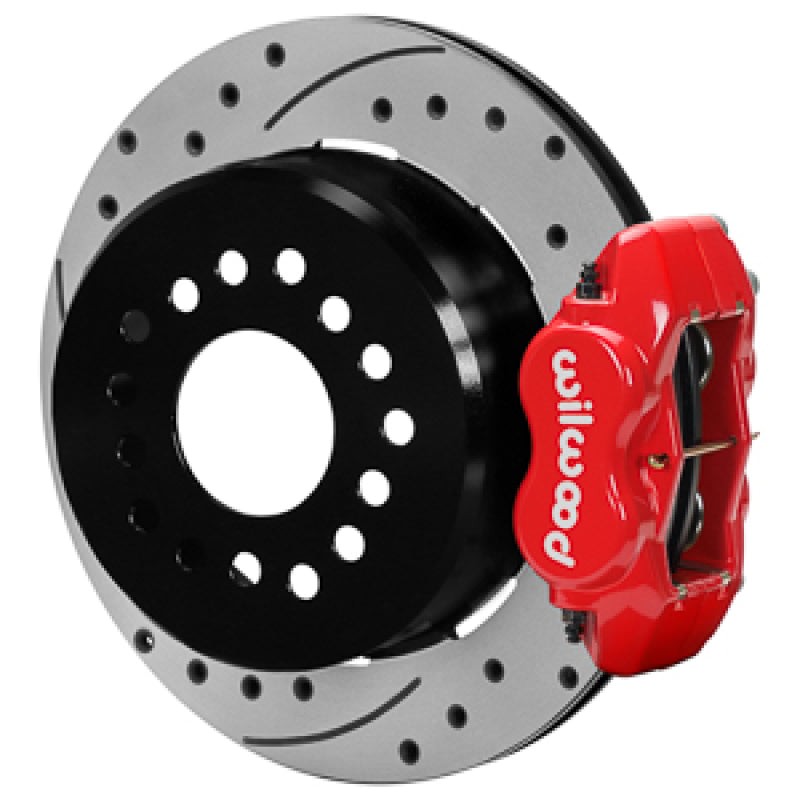 Wilwood Chevy Monte Carlo Forged 4 Piston DynaPro Red Caliper HP32 VV D&S Rotor - 12.19x0.81 — Wilwood