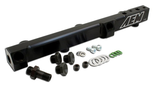 AEM 90-93 Accord DX/LX/SE/EX & 92-01 Prelude S/Si/Si VTEC Black Fuel Rail — AEM