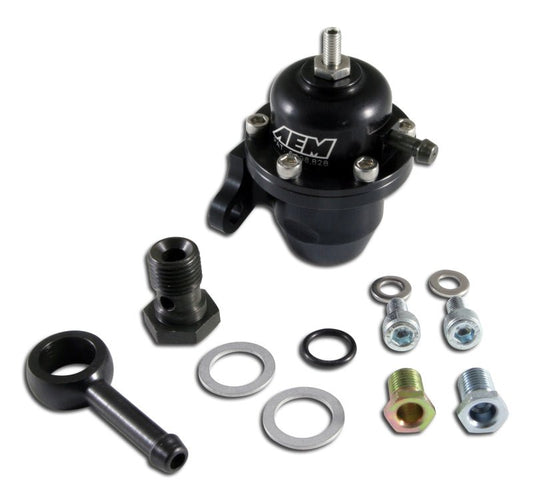 AEM 96-97 Acura CL / 94-97 Accord / 96-00 Civic Ex Black Adjustable Fuel Pressure Regulator — AEM