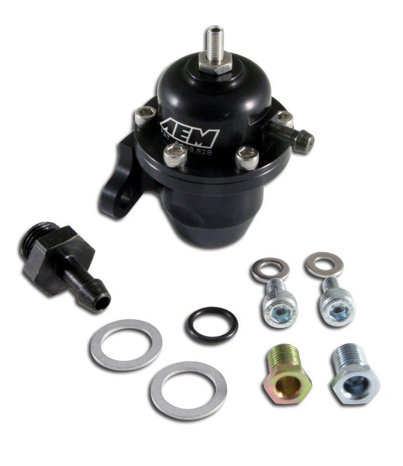 AEM 98-99 Acura CL / 00-05 S2000 / 98-02 Accord / 96-00 Civic Black Adjustable Fuel Pressure Regulat — AEM