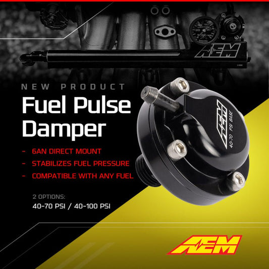AEM AN6 ORB 40-70psi Fuel Pulse Damper — AEM