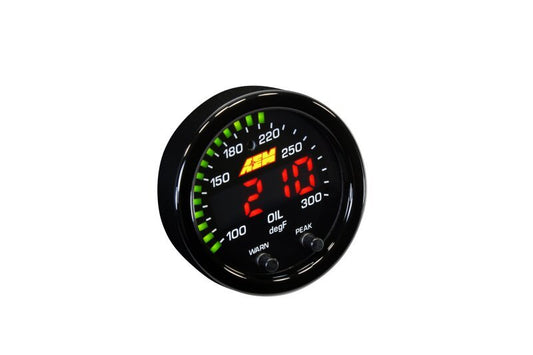 AEM X-Series Temperature 100-300F Gauge Kit (ONLY Black Bezel and Water Temp. Faceplate) — AEM