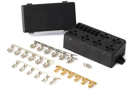 Haltech 6 Circuit Haltech Fuse Box w/Lid/Pins — Haltech