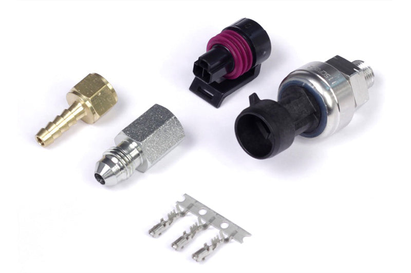 Haltech 7 Bar TI MAP Sensor 1/8 NPT w/Plug & Pins/-4 AN & 5mm Hosetail Adaptors — Haltech