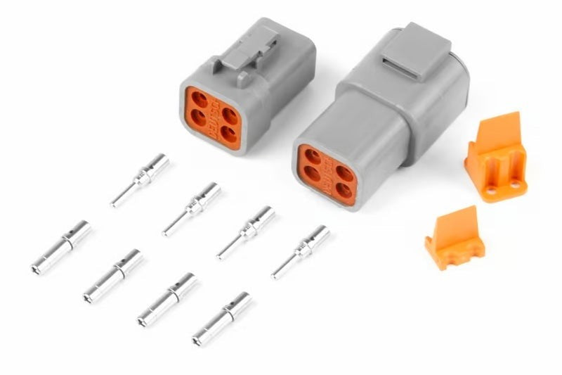 Haltech Matching Set of Deutsch DTP-4 Connectors (25 Amp) Plug & Pins — Haltech
