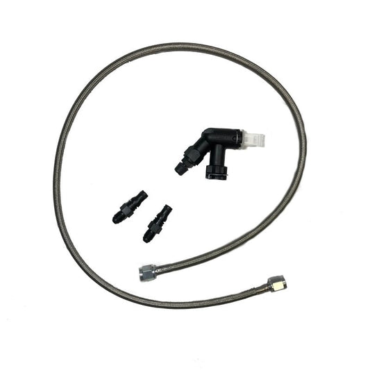McLeod Line Assy Mustang 2005-Up 36in W/Male Wire Clip Fittings & Elbow Bleeder — McLeod Racing