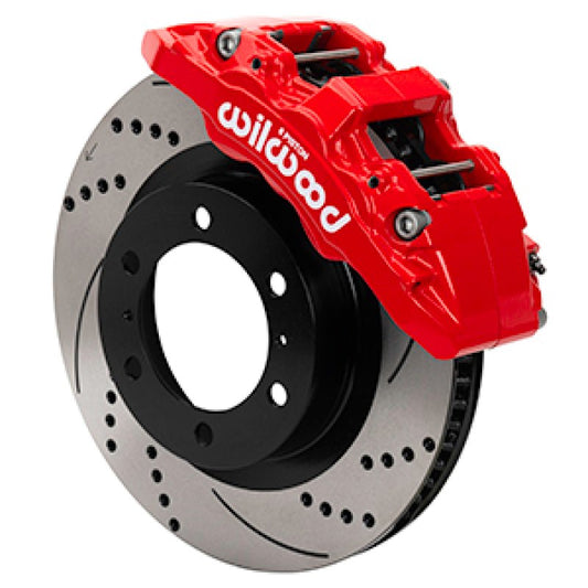 Wilwood 15-21 Toyota Tacoma Aero6-DM SRP Front Brake Kit 13.31 Rotor - Red w/Lines — Wilwood