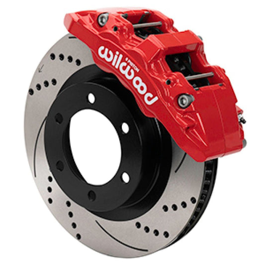 Wilwood 21-24 Ford Bronco Aerolite 6R Kit 6 x 5.50in Hub - 13.38in Drilled & Slotted Rotor - Red — Wilwood