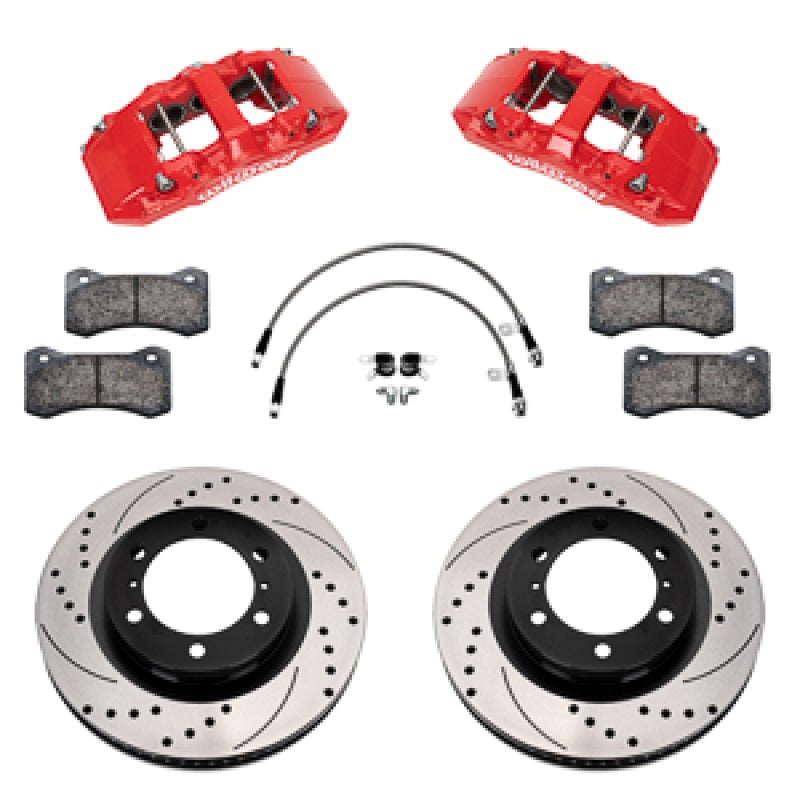 Wilwood 24-25 Toyota Tacoma Front Aero6-DM Big Brake Kit 13.38 In SRP Drilled Slotted Rotor/w Lines — Wilwood