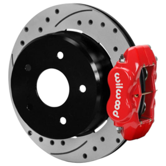 Wilwood 88-98 Chevy Silverado Forged Dynalite 12.19x0.81 Drill/Slot Rear Drum to Disc Conv. - Red — Wilwood