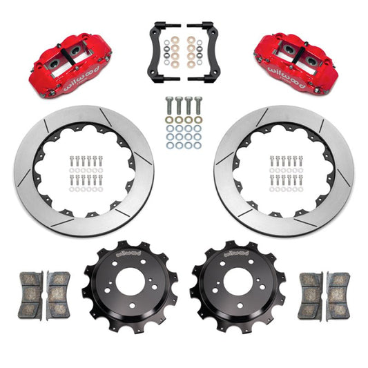 Wilwood 89-02 Nissan Skyline Superlite 4R Rear BBK w/ 13.50in Diameter Slotted Rotor - Red — Wilwood