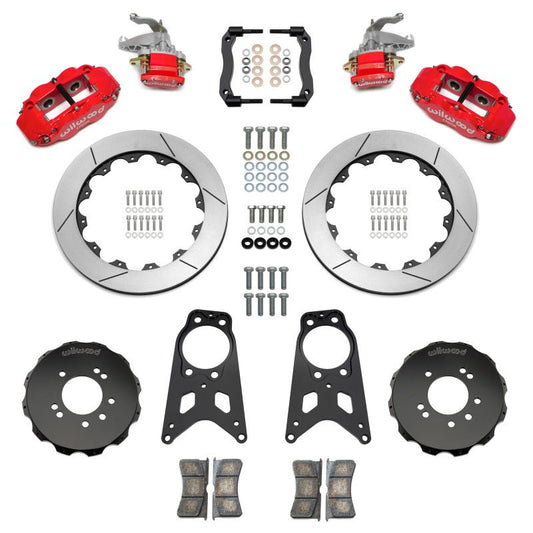 Wilwood 89-98 Nissan 240SX FNSL4R/MC4 Rear Parking BBK w/ 13.50in Slotted Rotors - Red — Wilwood