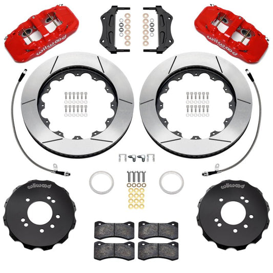 Wilwood 95-98 Nissan Skyline Aerolite 6R Front BBK w/ 14.00in Slotted Rotors & Flexlines - Red — Wilwood