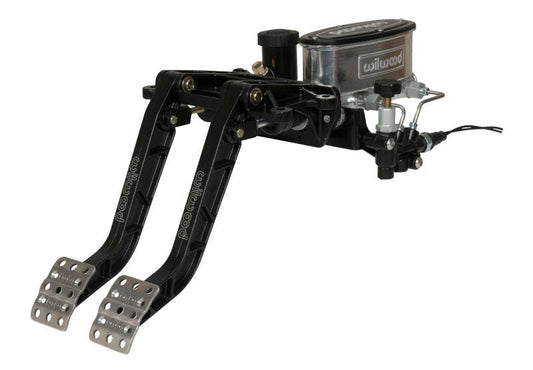Wilwood Adjustable-Tandem Dual Pedal - Brake / Clutch - Fwd. Swing Mount - 6.25:1 - Black E-Coat — Wilwood