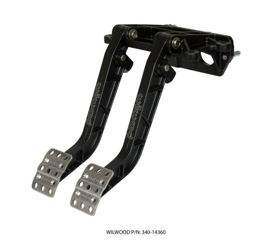 Wilwood Adjustable-Tandem Dual Pedal - Brake / Clutch - Fwd. Swing Mount - 6.25:1 - Black E-Coat — Wilwood