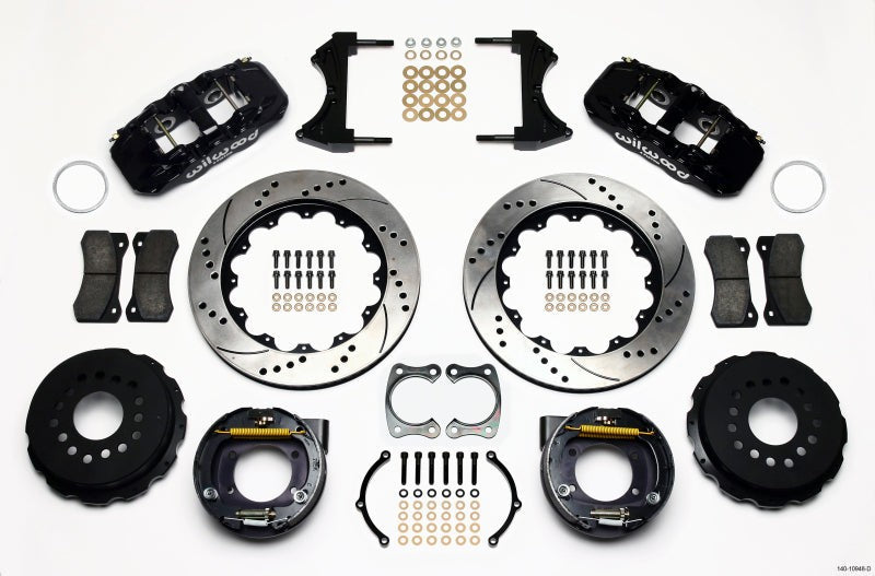 Wilwood AERO4 Rear P-Brake Kit 14.00in Drilled Big Ford New Style 2.50in Offset — Wilwood