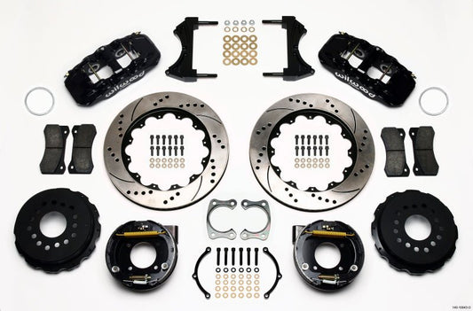 Wilwood AERO4 Rear P-Brake Kit 14.00in Drilled Chevy 12 Bolt w/ C-Clips — Wilwood