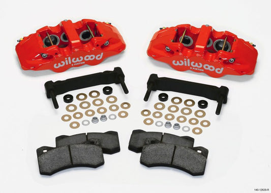 Wilwood AERO6 Front Caliper & Bracket Kit - Red 97-13 C5/C6 Corvette w/ OEM HD/Z51 Rotors — Wilwood