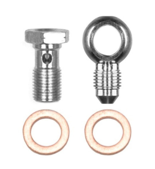 Wilwood Banjo Fitting Kit -3 male to 10mm-1.00 Banjo Bolt & Crush Washers (1 qty) — Wilwood
