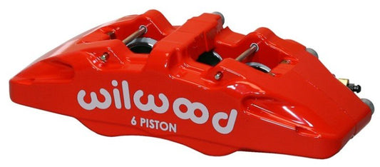 Wilwood Caliper-Forged Dynapro 6 5.25in Mount-Red-R/H 1.62/1.12/1.12in Pistons 0.81in Disc — Wilwood