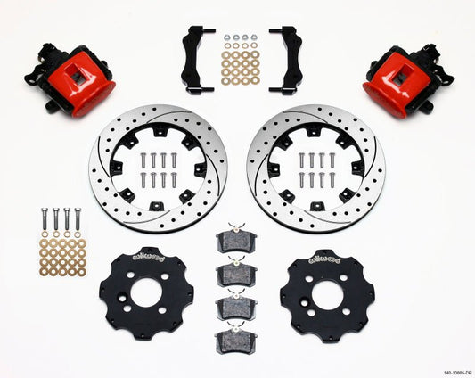 Wilwood Combination Parking Brake Rear Kit 11.75in Drilled Red Mini Cooper — Wilwood