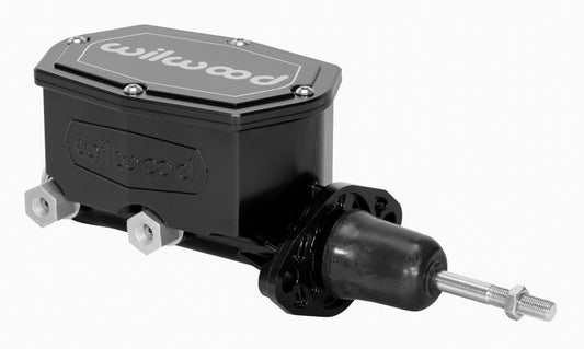 Wilwood Compact Tandem Master Cylinder - 1in Bore - w/Pushrod (Black) — Wilwood