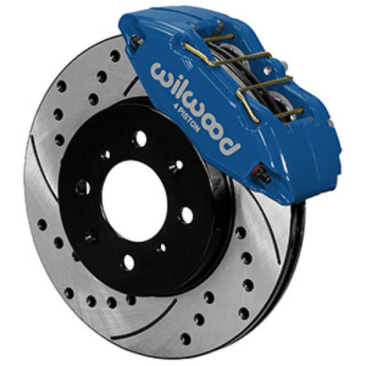 Wilwood DPHA Front Caliper & Rotor Kit Drilled Honda / Acura w/ 262mm OE Rotor - Competition Blue — Wilwood