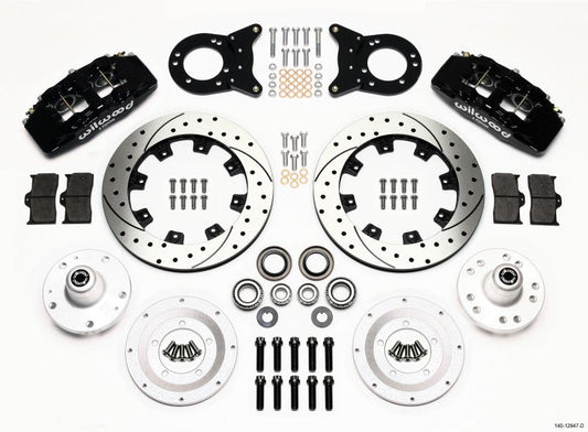 Wilwood Dynapro 6 Front Hub Kit 12.19in Drilled 1965-1969 Mustang Disc & Drum Spindle — Wilwood