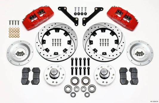 Wilwood Dynapro 6 Front Hub Kit 12.19in Drilled Red 79-81 Camaro — Wilwood