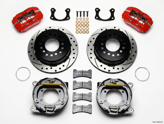 Wilwood Dynapro Low-Profile 11.00in P-Brake Kit Drill-Red New Big Ford 2.50in Offset — Wilwood