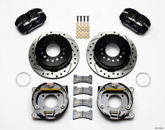 Wilwood Dynapro Low-Profile 11.00in P-Brake Kit Drilled Chevy 12 Bolt 2.75in Off w/ C-Clips — Wilwood