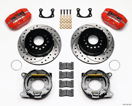 Wilwood Dynapro Lug Mount P/S P-B Kit Drilled-Red New Big Ford 2.50in Offset — Wilwood