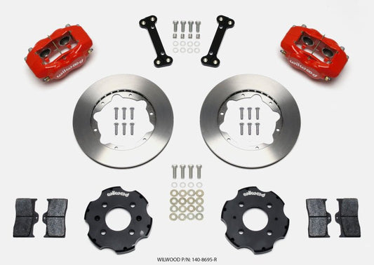 Wilwood Forged Dynalite Front Hat Kit 11.00in Red Integra/Civic w/Fac.240mm Rtr — Wilwood