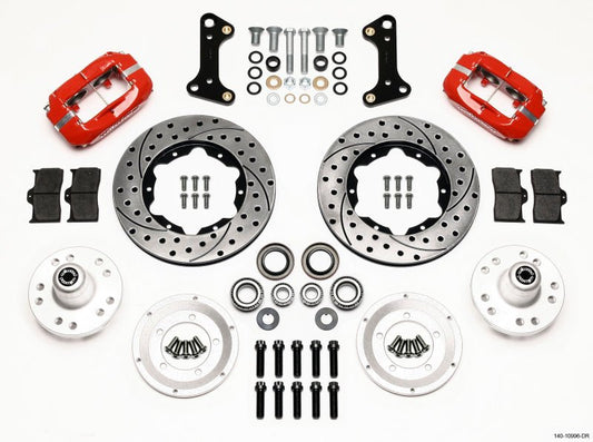 Wilwood Forged Dynalite Front Kit 11.00in Drill-Red 67-69 Camaro 64-72 Nova Chevelle — Wilwood