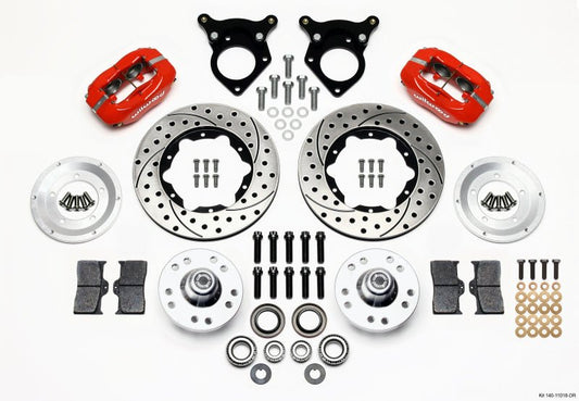 Wilwood Forged Dynalite Front Kit 11.00in Drilled Red 87-93 Mustang 5 Lug — Wilwood
