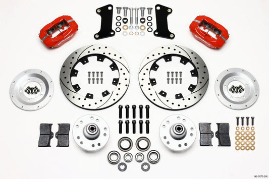 Wilwood Forged Dynalite Front Kit 12.19in Drilled Red 67-69 Camaro 64-72 Nova Chevelle — Wilwood