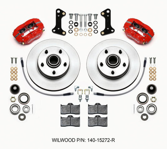 Wilwood Forged Dynalite-M Front Kit 11.00in 1 PC Rotor&Hub Red 67-69 Camaro 64-72 Nova Chevelle — Wilwood