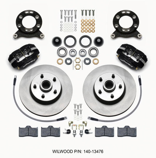 Wilwood Forged Dynalite-M Front Kit 11.30in 1 PC Rotor&Hub 1965-1969 Mustang Disc & Drum Spindle — Wilwood