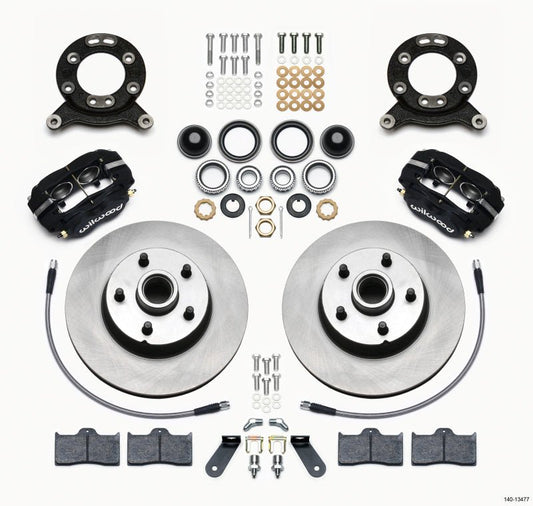 Wilwood Forged Dynalite-M Front Kit 11.30in 1 PC Rotor&Hub 1970-1973 Mustang Disc & Drum Spindle — Wilwood