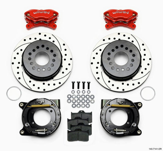 Wilwood Forged Dynalite P/S P-B Kit Drilled-Red Chevy 12 Bolt w/ C-Clips — Wilwood