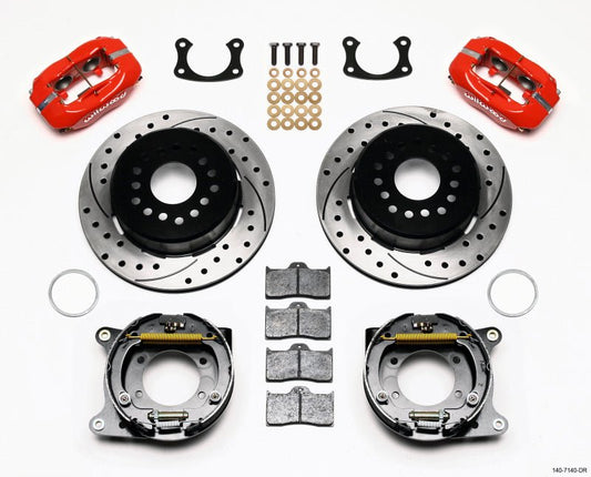 Wilwood Forged Dynalite P/S P-B Kit Drilled-Red New Big Ford 2.50in Offset — Wilwood