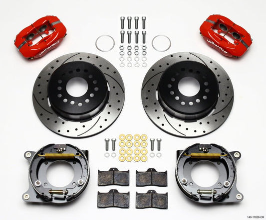 Wilwood Forged Dynalite P/S Park Brake Kit Drill-Red Impala 59-64 / Corvette 57-62 — Wilwood