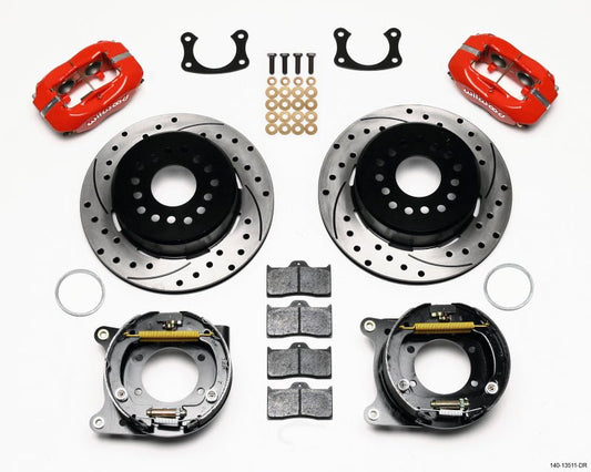 Wilwood Forged Dynalite P/S Park Brake Kit Drilled Red BOP Axle 2.75in Bearing 2.75 Offset — Wilwood