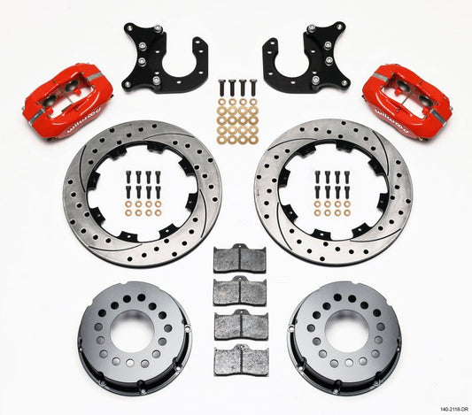Wilwood Forged Dynalite P/S Rear Kit Drilled Red New Big Ford 2.50in Offset — Wilwood
