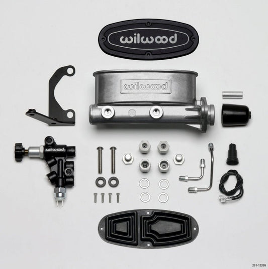 Wilwood HV Tandem M/C Kit w L/H Bracket & Prop Valve - 1in Bore — Wilwood