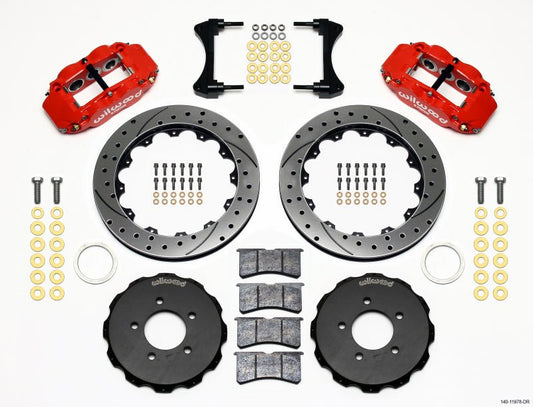 Wilwood Narrow Superlite 6R Front Hat Kit 12.88in Drill Red 2006-Up Civic / CRZ — Wilwood